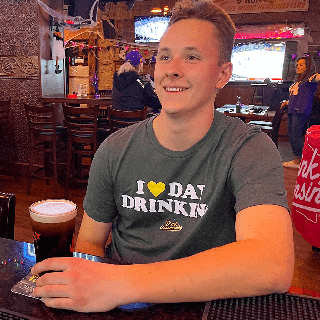 Drink Wisconsinbly I Love Day Drinking Green T Shirt