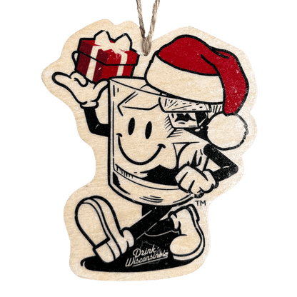 Drink Wisconsinbly Happy Santa Christmas Ornament