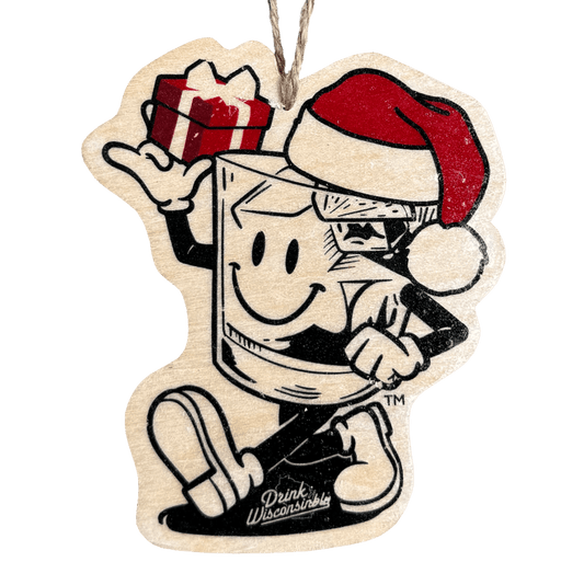 Drink Wisconsinbly Happy Santa Christmas Ornament