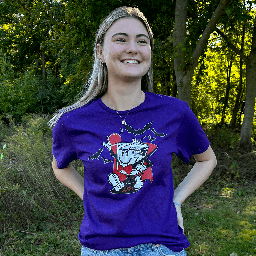 Drink Wisconsinbly Happy Vampire Purple Halloween Tee