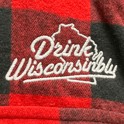 Drink Wisconsinbly Buffalo Flannel Logo