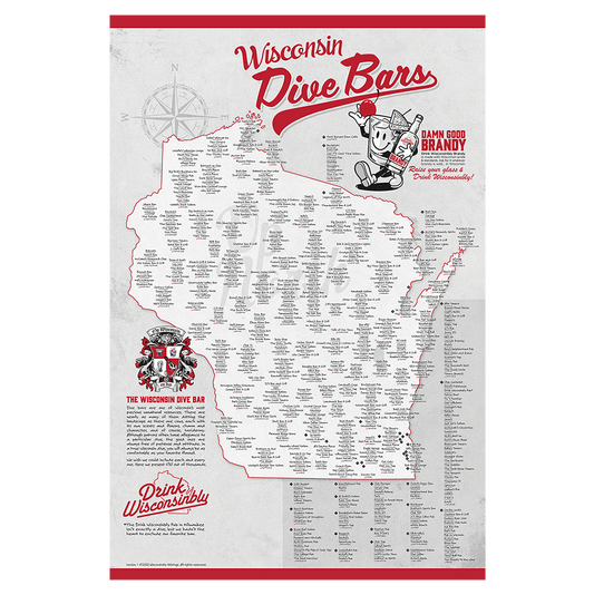 Drink Wisconsinbly Wisconsin Dive Bars Poster