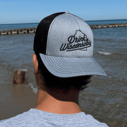 Drink Wisconsinbly Black & Gray Trucker Hat