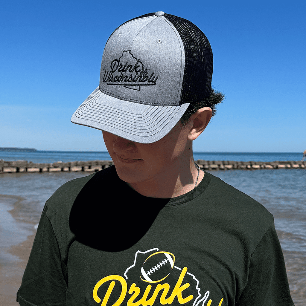 Drink Wisconsinbly Black & Gray Trucker Hat