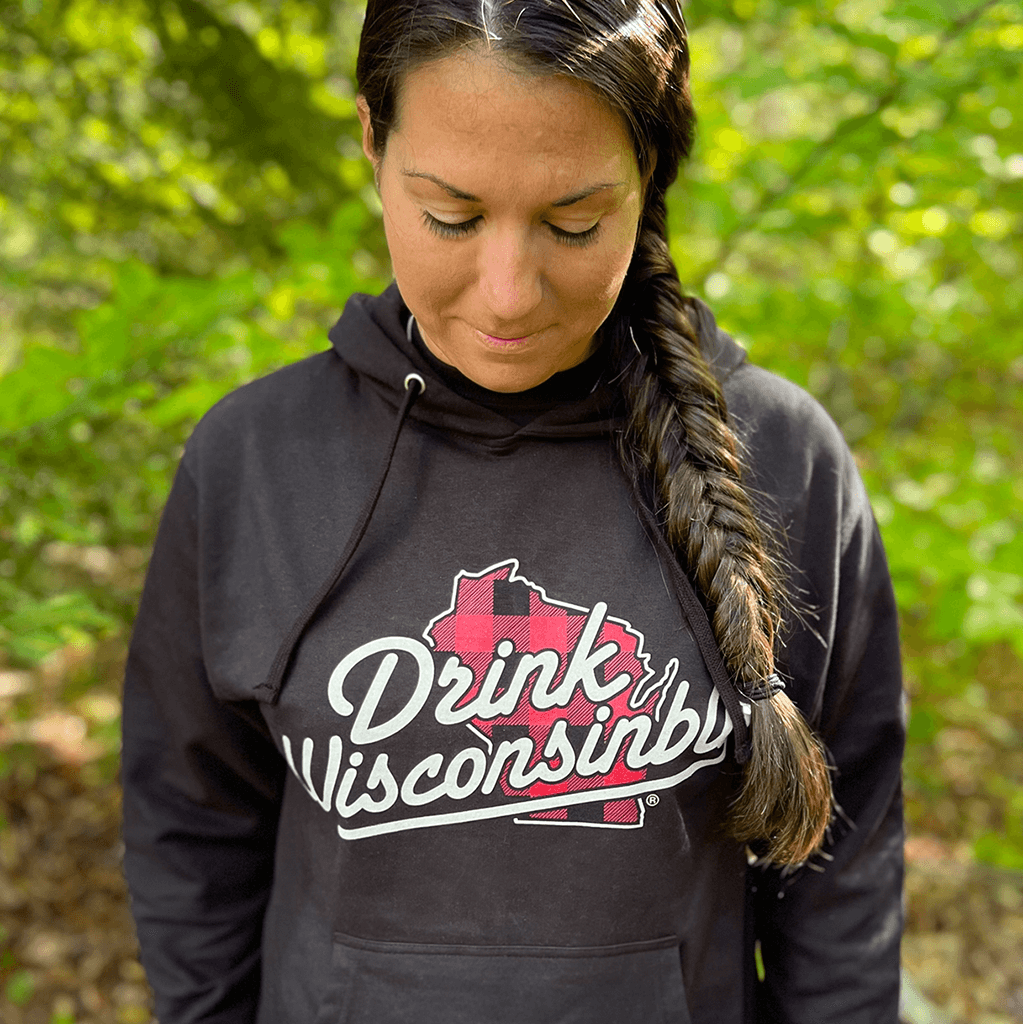 Drinkl Wisconsinbly Unisex Plaid Logo Hoodie