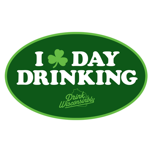 I Love Day Drinking Shamrock Sticker