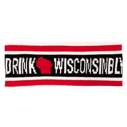 Drink Wisconsinbly Black & Red Woven Earband