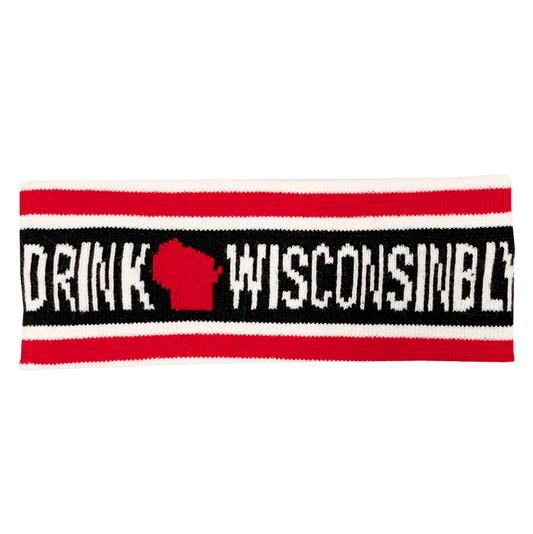 Drink Wisconsinbly Black & Red Woven Earband