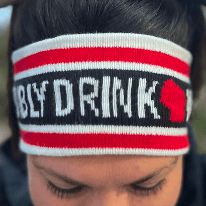 Drink Wisconsinbly Black & Red Earband