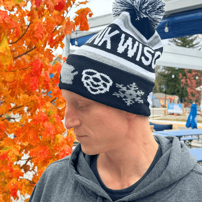 Drink Wisconsinbly Black & White Winter Pom Hats