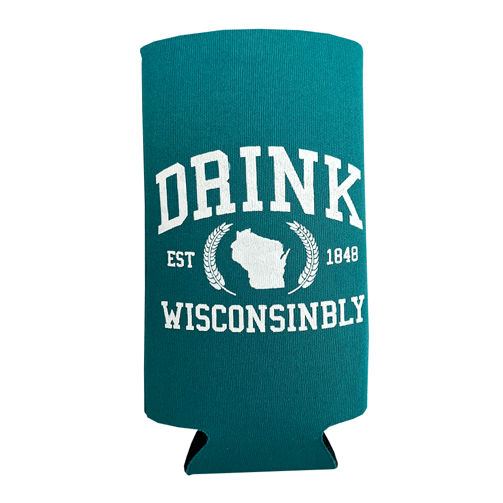 Teal Slim Collegiate Coozie