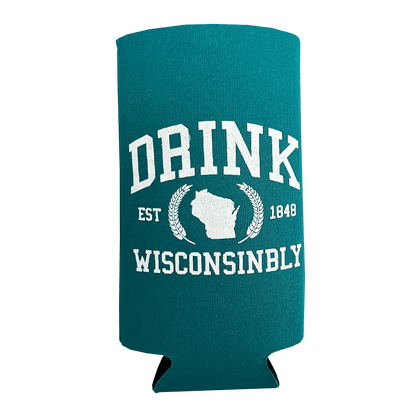 Teal Slim Collegiate Coozie