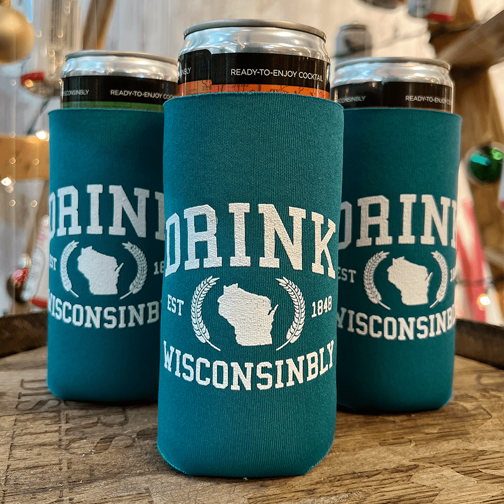 Teal Slim Collegiate Coozie