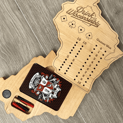 Drink Wisconsinbly Euchre Board with Cards Photo