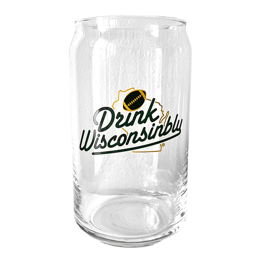 Drink Wisconsinbly Football Glass Can