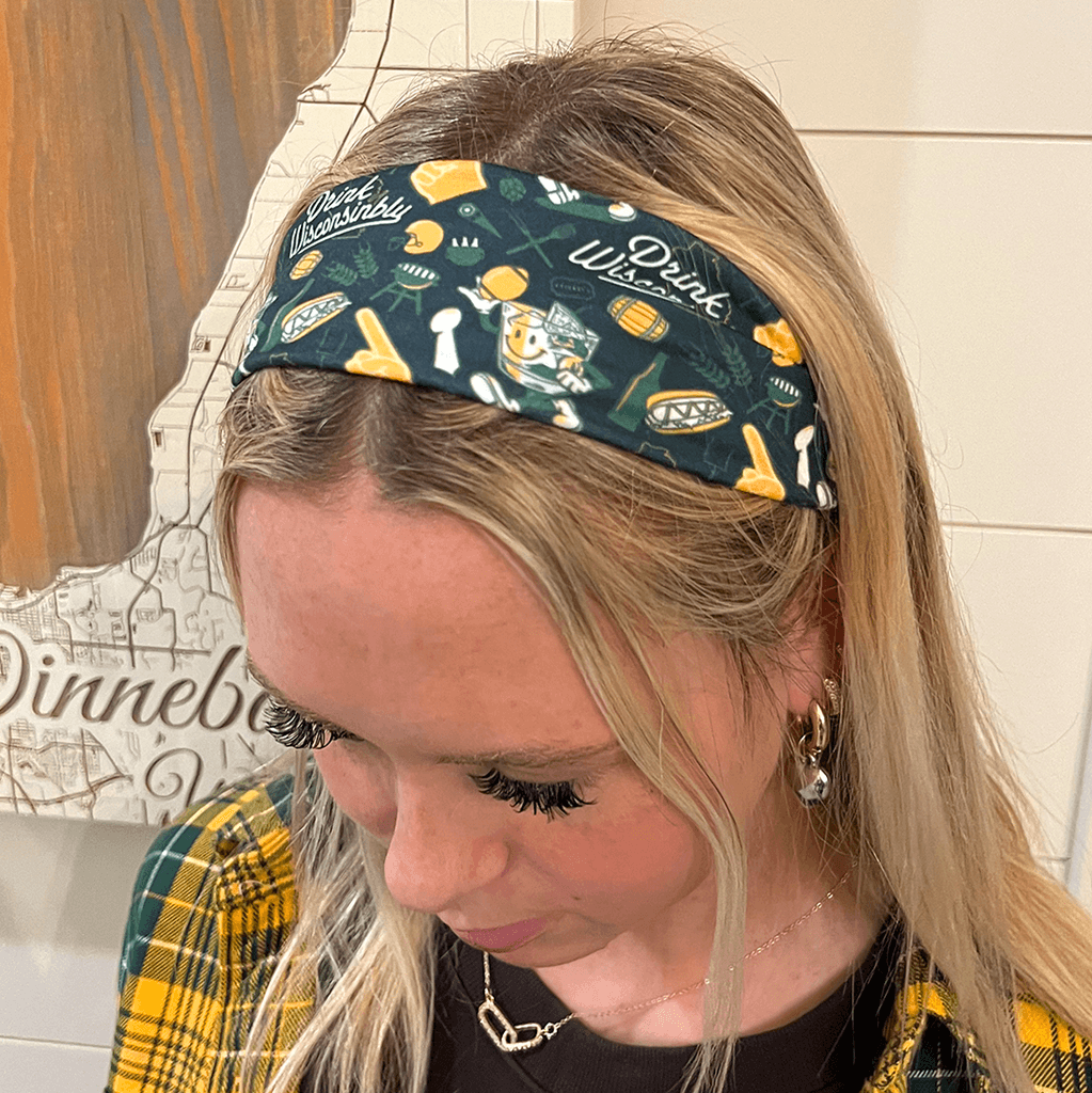 Drink Wisconsinbly Football Pattern Headband