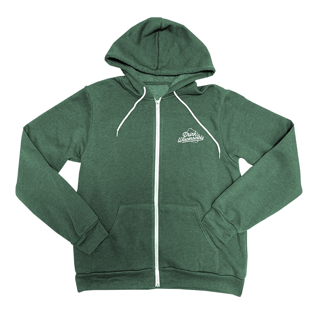 Heather Forest Green Zip Up Hoodie