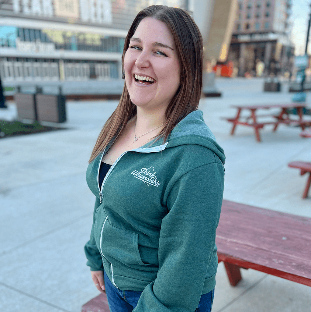 Drink Wisconsinbly Heather Forest Green Full Zip Hoodie