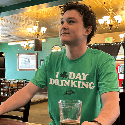 Wisconsinbly I Love Shamrock Day Drinking Kelly Green T-Shirt