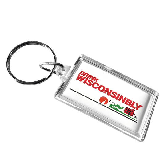 Drink Wisconsinbly License Plate Keychain