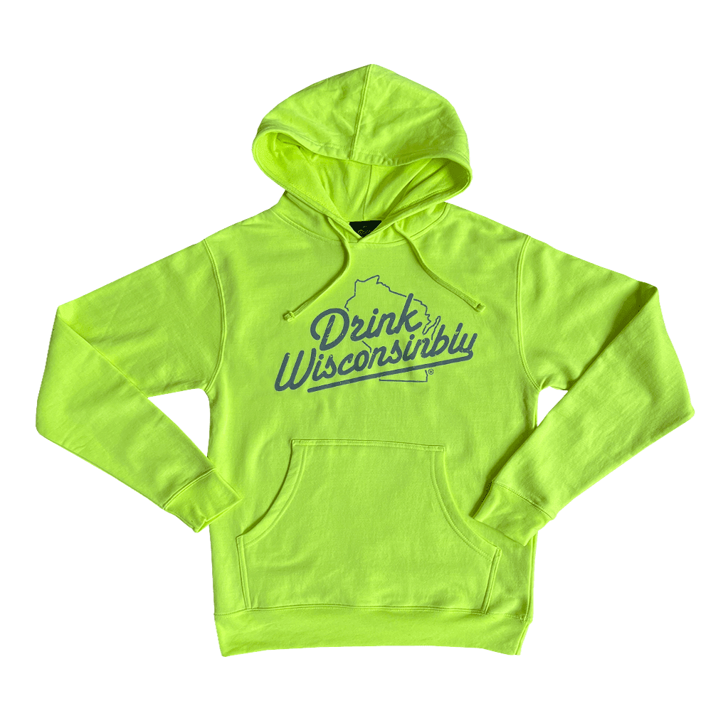 Drink Wisconsinbly Safety Yellow Hoodie