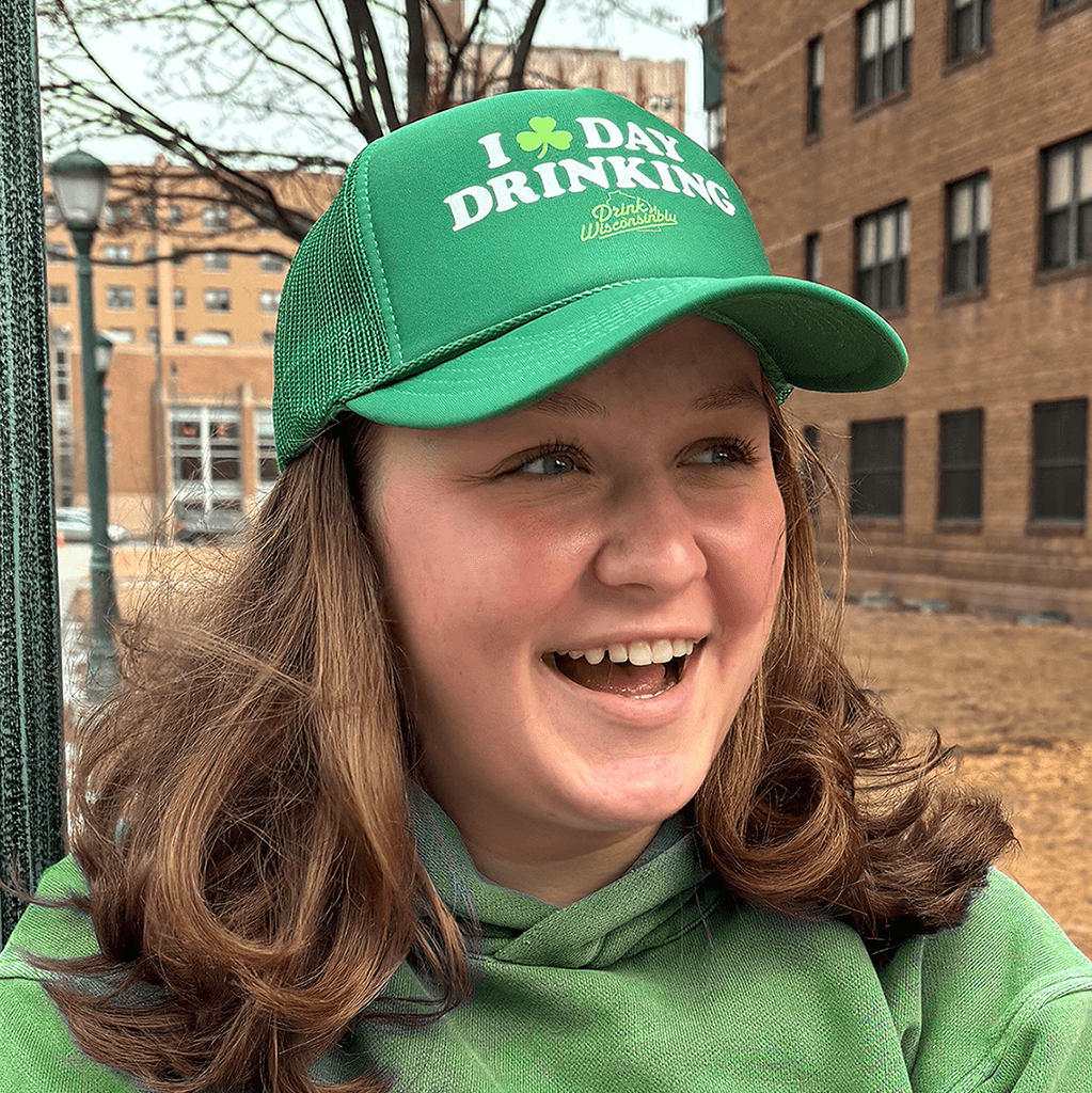 I Love Day Drinking Green Shamrock Trucker Hat