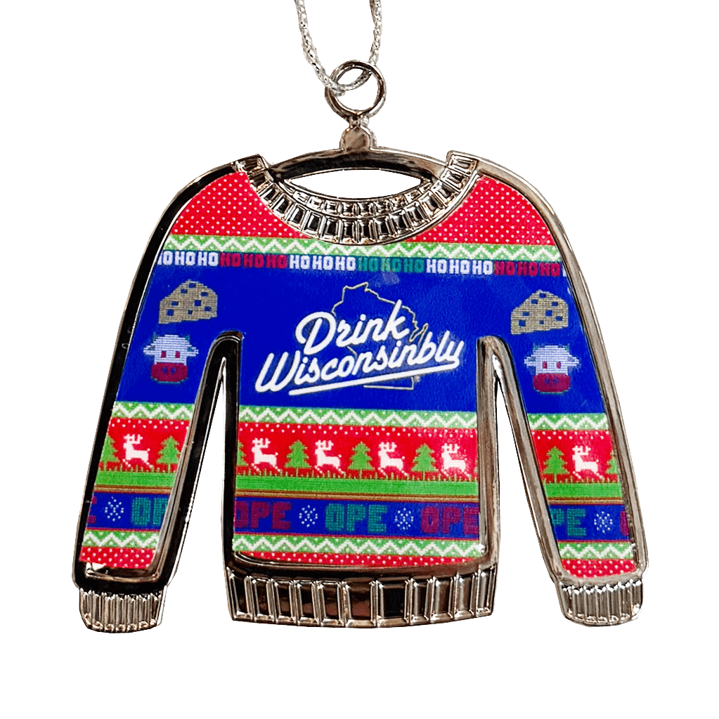 Drink Wisconsinbly Ugly Christmas Sweater Ornament