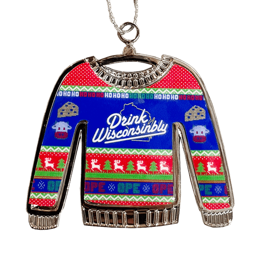 Drink Wisconsinbly Ugly Christmas Sweater Ornament