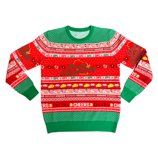 Drink Wisconsinbly Knit Ugly Christmas Sweater