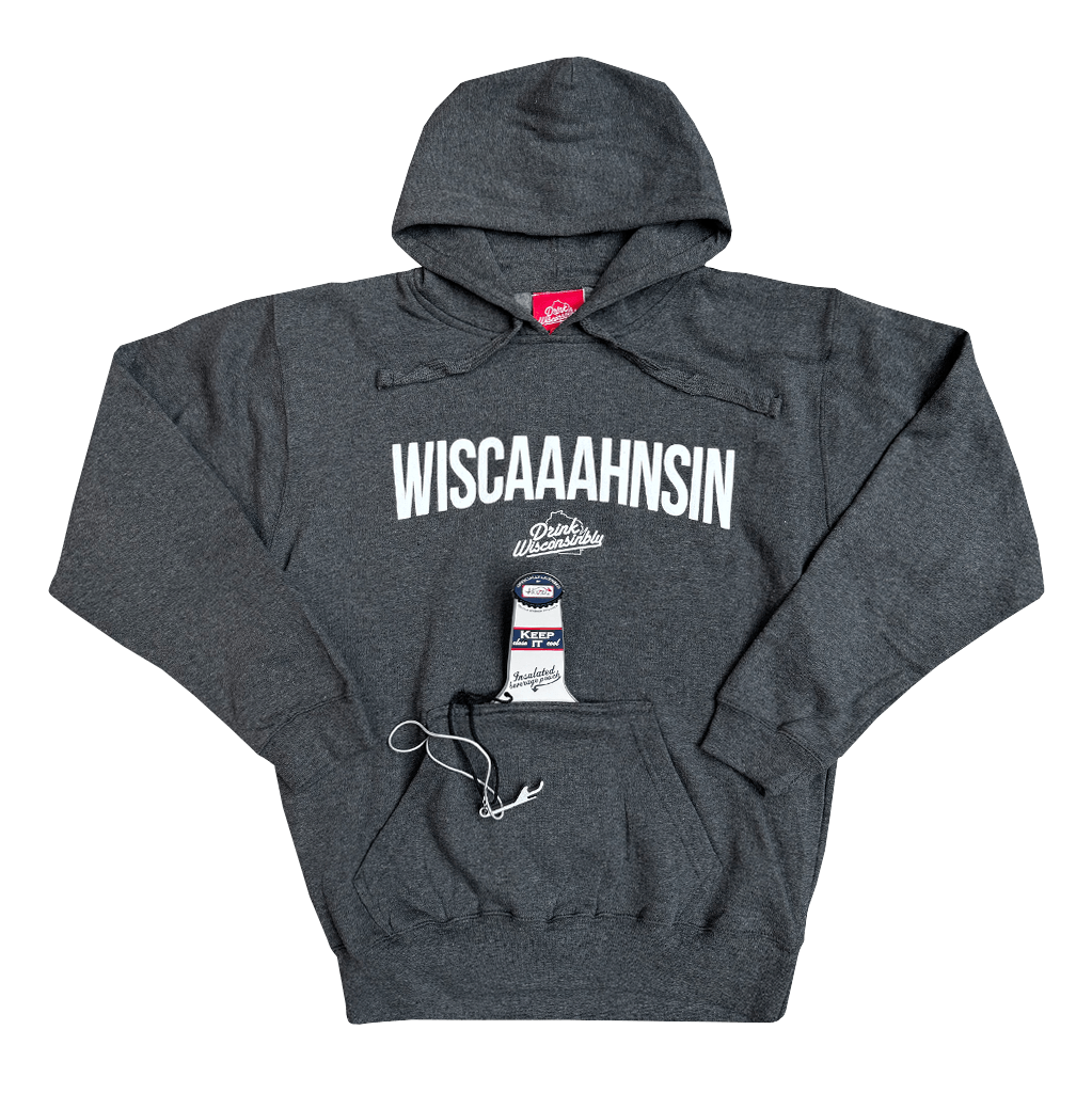 Gray "Wiscaaahnsin" Tailgate Pouch Hoodie