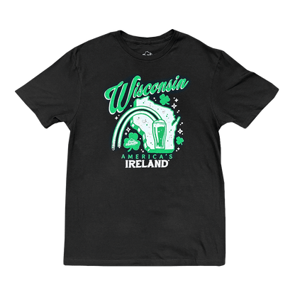 Drink Wisconsinbly Wisconsin America's Ireland Black T-Shirt