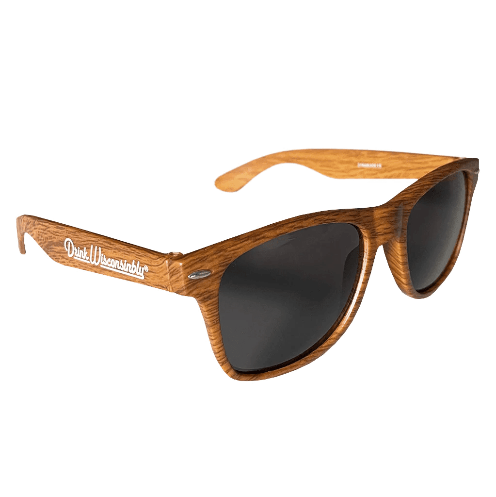 Drink Wisconsinbly Wood Grain Sunglasses