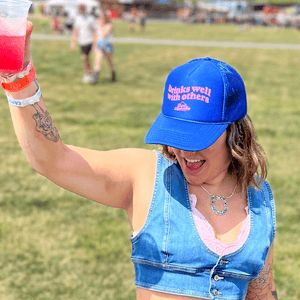 Drink Wisconsinbly Drinks Well With Others Blue Hat