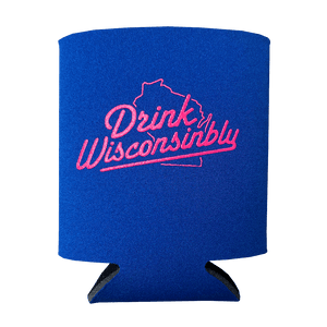 Drink Wisconsinbly Drinks Well With Others Blue Coozie