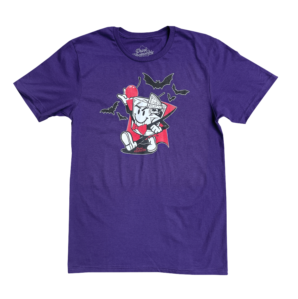 Drink Wisconsinbly Happy Vampire Purple T-Shirt