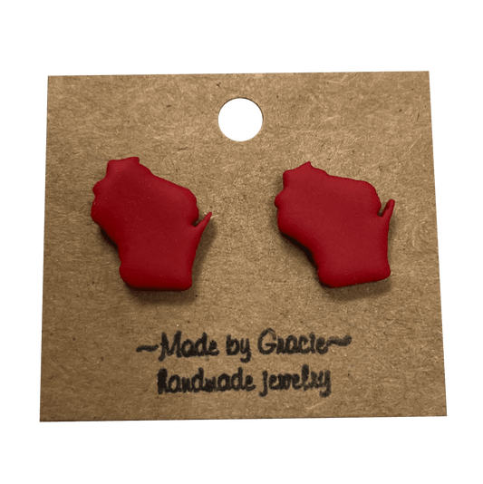 Drink Wisconsinbly Red Wisconsin Earrings