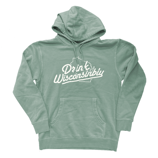 Drink Wisconsinbly Pigment Sage Hoodie