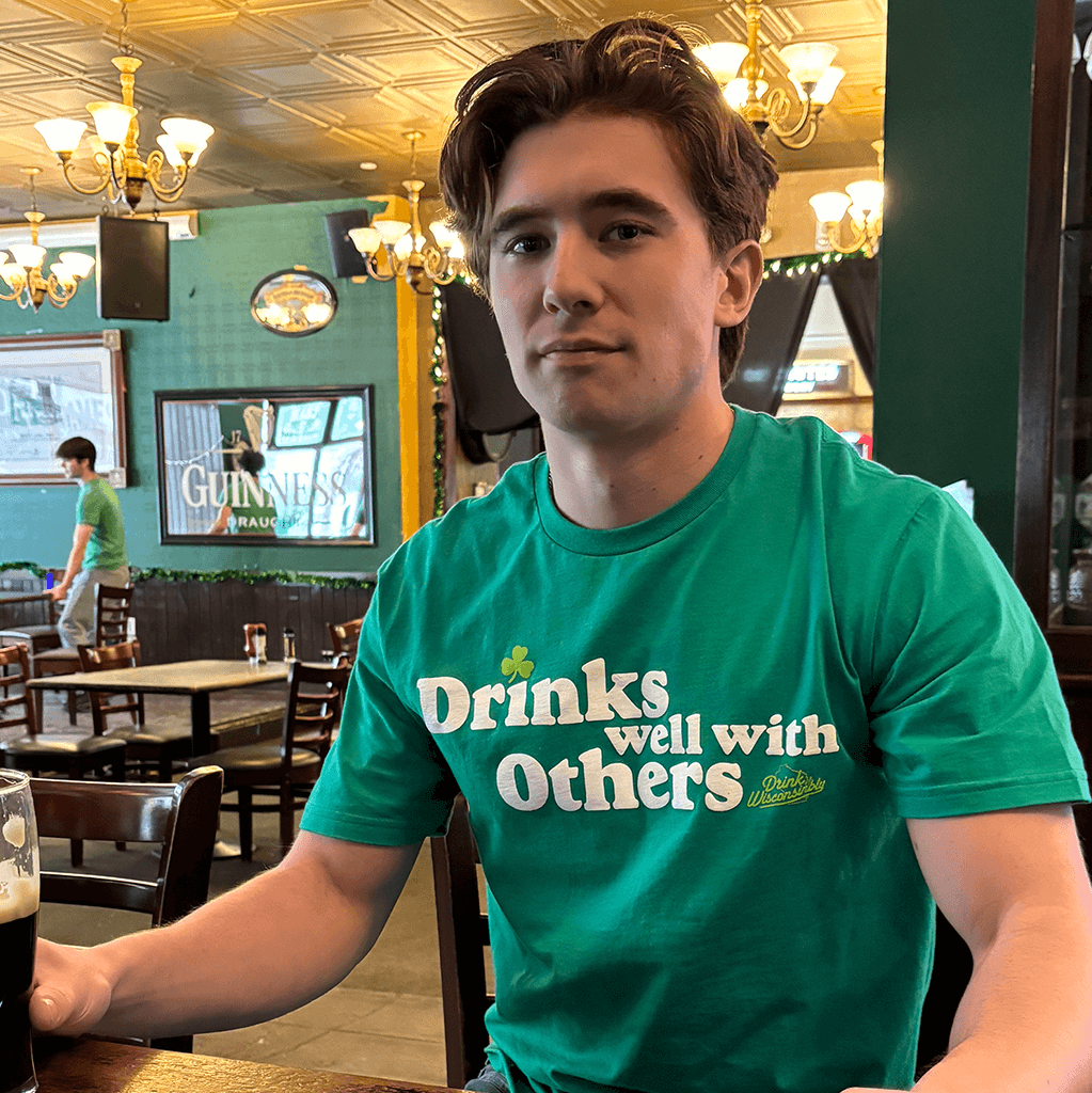 Wisconsinbly Drinks Well With Others Shamrock T Shirt