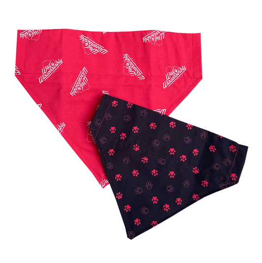 Wag Wisconsinbly Reversible Paw Print Bandana