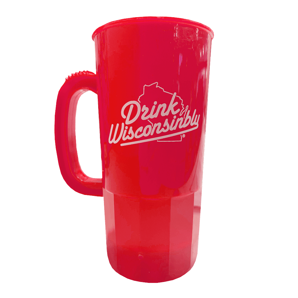 Drink Wisconsinbly Outdrinking Wisconsin Red Plastic Stein