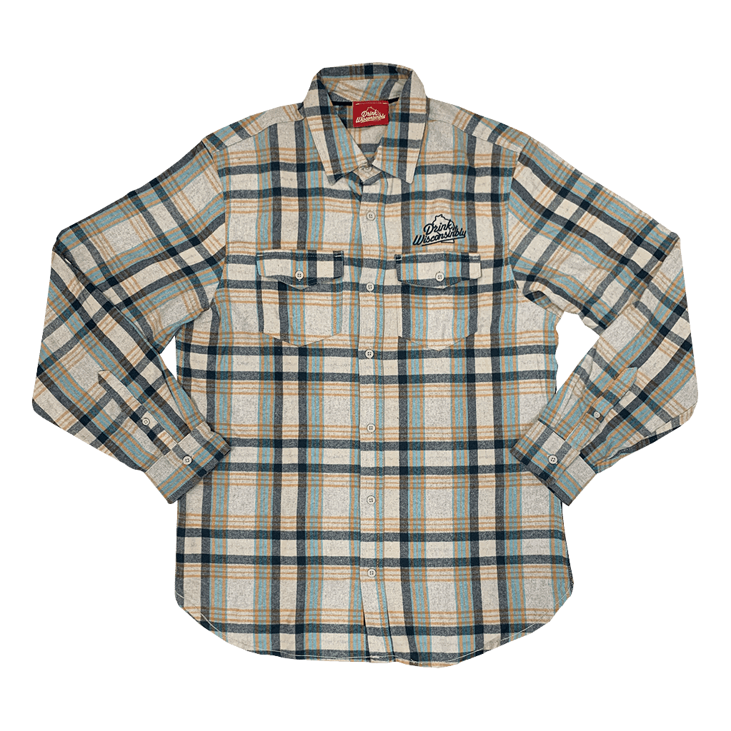 Drink Wisconsinbly Stone Flannel Long Sleeve