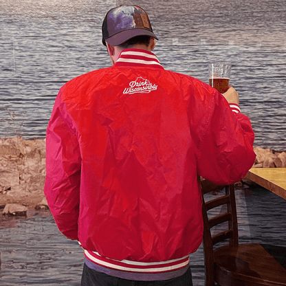 "Happy Old Fashioned" Red Nylon Jacket